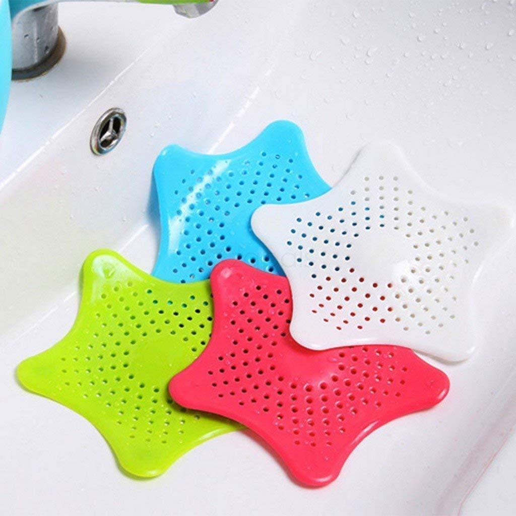 0829 Silicone Star Shaped Sink Filter Bathroom Hair Catcher Drain Strainers for Basin DeoDap 0829 Silicone Star Shaped Sink Filter Bathroom Hair Catcher Drain Strainers for Basin DeoDap